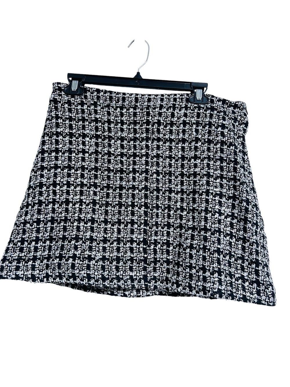 New Lulus Upscale Instinct Black & Silver Tweed‎ Mini Skirt